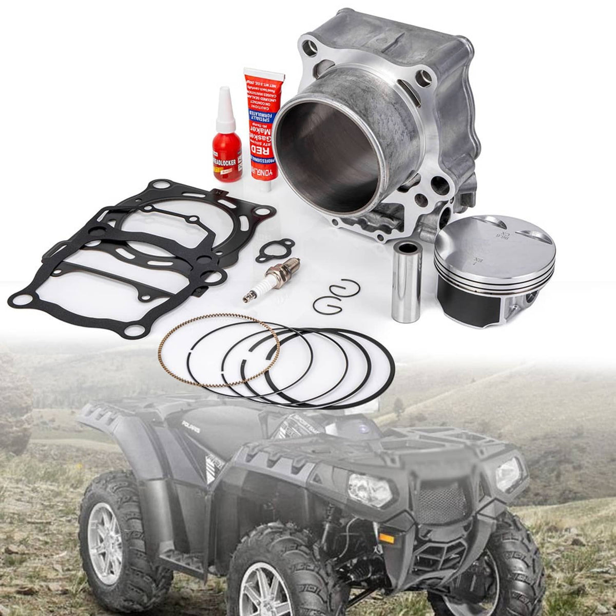 Solidspare For 2009-14 Polaris Sportsman 550 XP EPS Cylinder Piston Ring Gasket Top End Kit