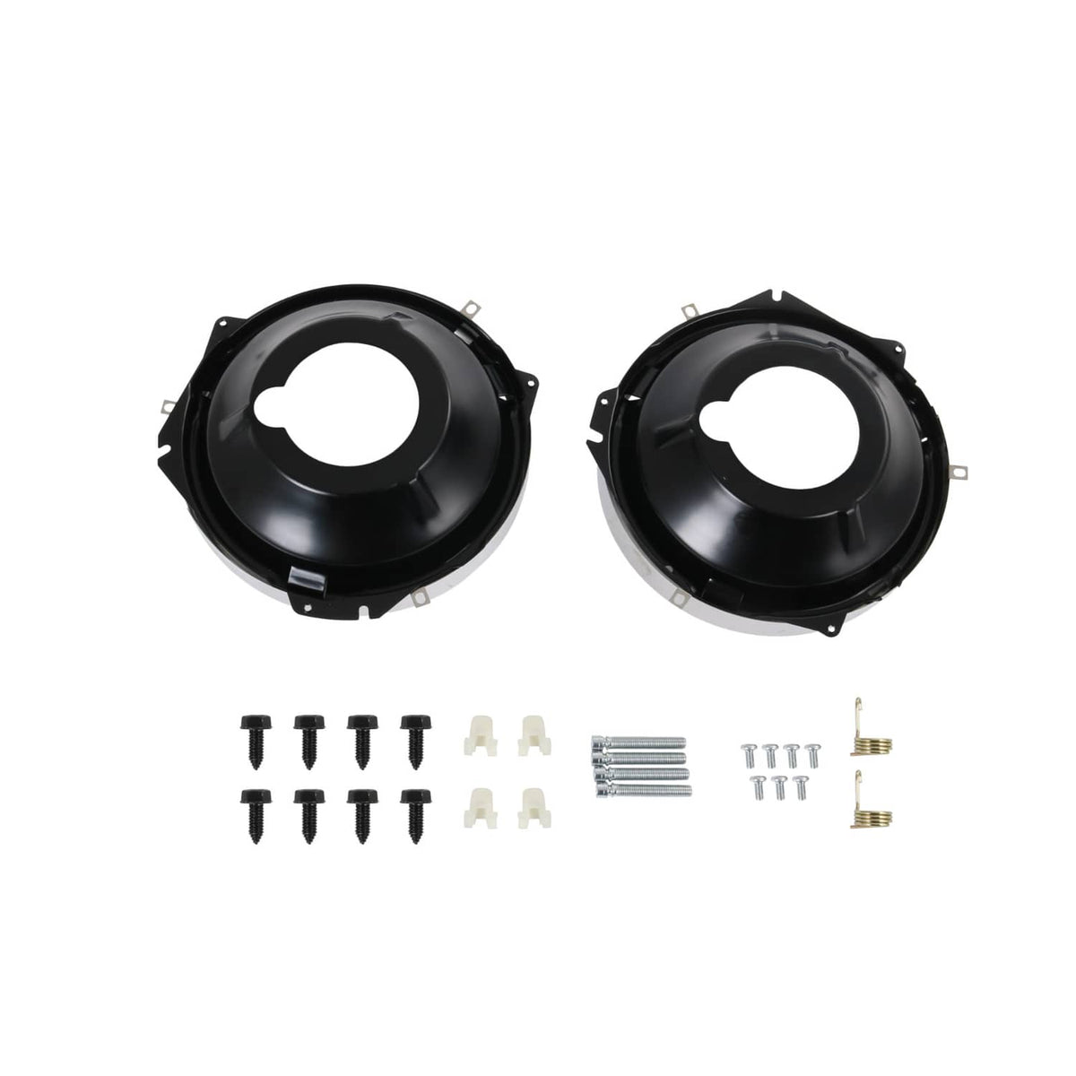 Solidspare Headlamp Retaining Ring Mounting Bucket Kit w/ hardware Camaro Nova rings 28pcs