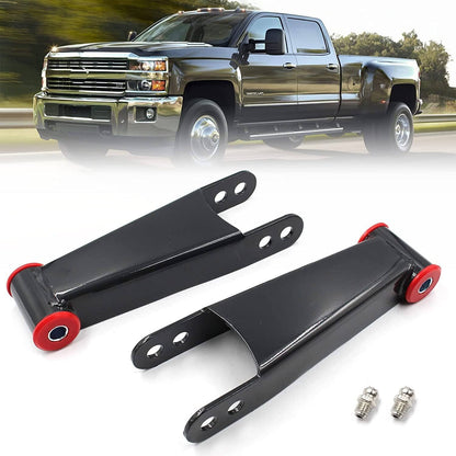 Solidspare 3" Rear Drop Shackles For 2001-2010 Chevy GMC Sierra Silverado 1500HD 3500HD 2WD