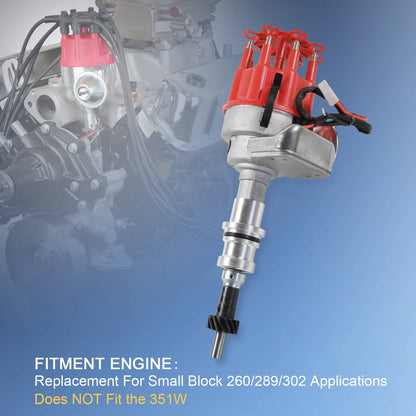 Solidspare FOR SMALL BLOCK FORD 289-302 Small HEI Distributor + SPARK PLUG WIRES