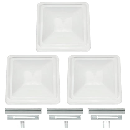 Solidspare (3) pcs White 14" X14" RV Roof Vent Cover Trailer For fresh air construction