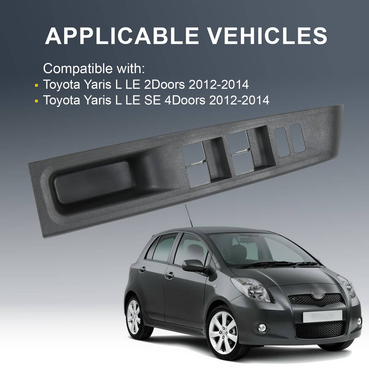 Solidspare Left Driver Door Window Switch Bezel Trim Panel Cover For Toyota Yaris 2012-2014