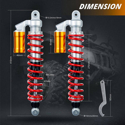 Solidspare FOR YAMAHA RAPTOR YFM 660R 700 700R YFZ450 UPGRADED FRONT SHOCK ABSORBERS 410MM