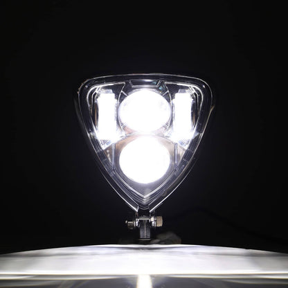 Solidspare LED Headlight Triangle Headlamp Assembly for Harley Chopper Bobber Cafe Racer