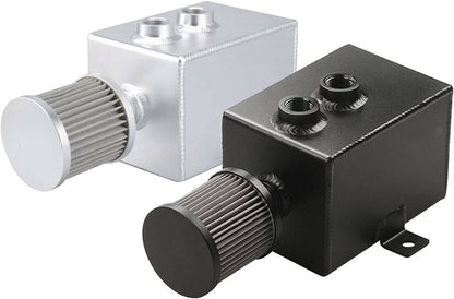 Solidspare 2L Oil Catch Can Tank 2 Port AN10 + Breather Filter Drain Tap Baffled Universal
