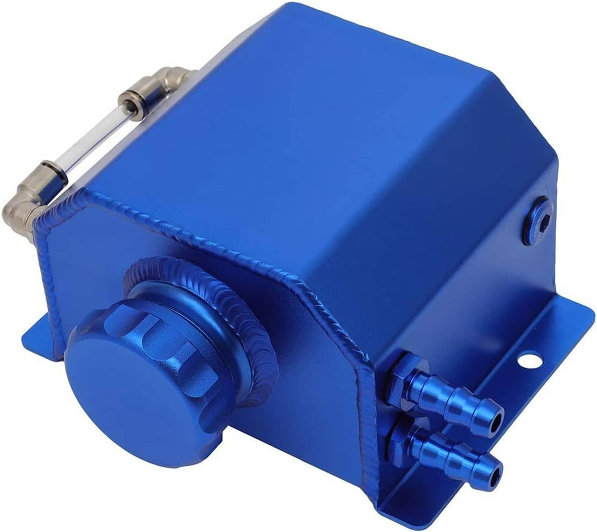 Solidspare 1L Aluminum Universal Radiator Coolant Overflow Bottle Recovery Water Tank Blue