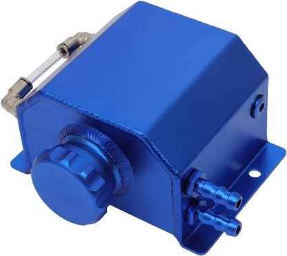 Solidspare 1L Aluminum Universal Radiator Coolant Overflow Bottle Recovery Water Tank Blue