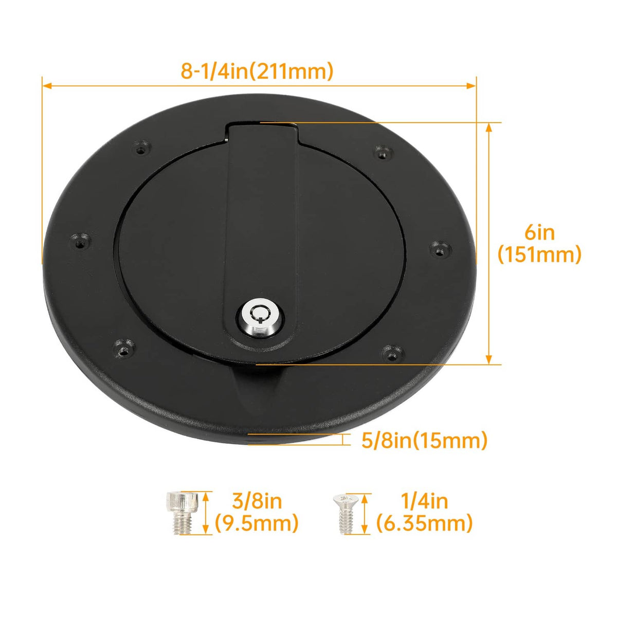 Solid Spare Aluminum Locking Fuel Filler Door Gas Tank Cap Cover For Hummer H3 H3T 2006-2010