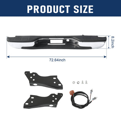 Solidspare Complete Chrome Rear Bumper Fits 1999-2007 Chevy Silverado GMC Sierra 1500 2500