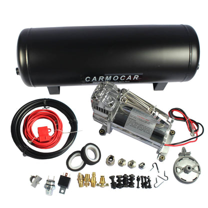 Solidspare Medium Duty Onboard Air System 150 PSI Compressor 12V+2.5 Gallon Train/Air Horn