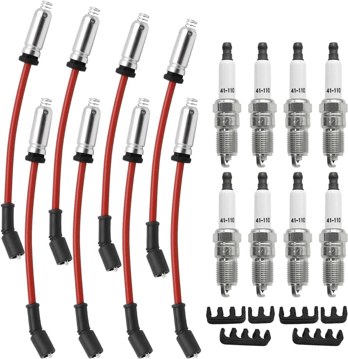 Solidspare 8mm Wireset + 8 Spark Plug 41-962 for Chevy Silverado 1500 GMC Sierra V8 New