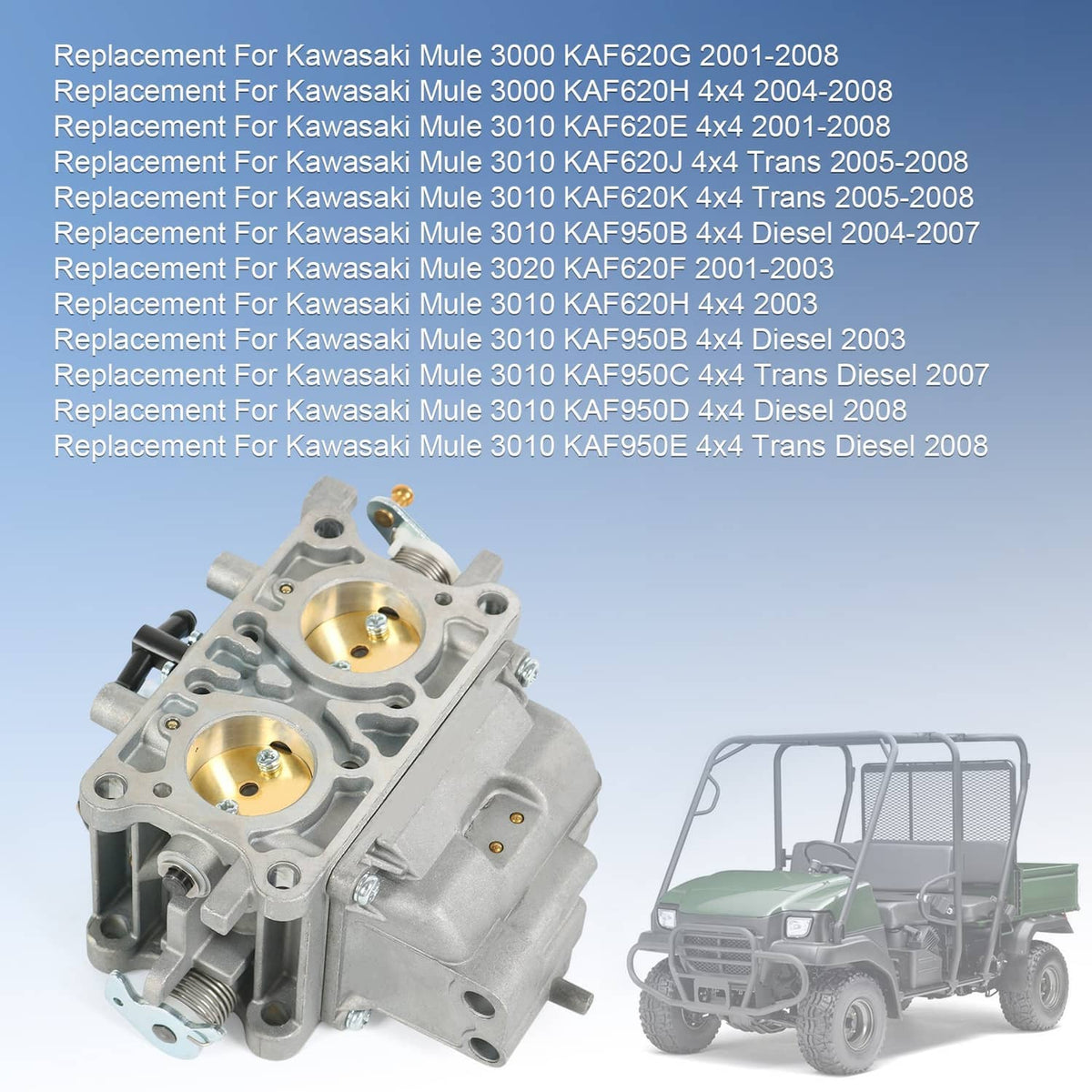 Solidspare Carburetor For KAWASAKI MULE 3010 3000 3020 trans 4x4 2001-2008 15003-2766