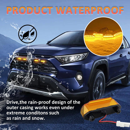 4PCS LED Amber Raptor Style Grill Marker Light Kit For 2019-2022 Toyota RAV4