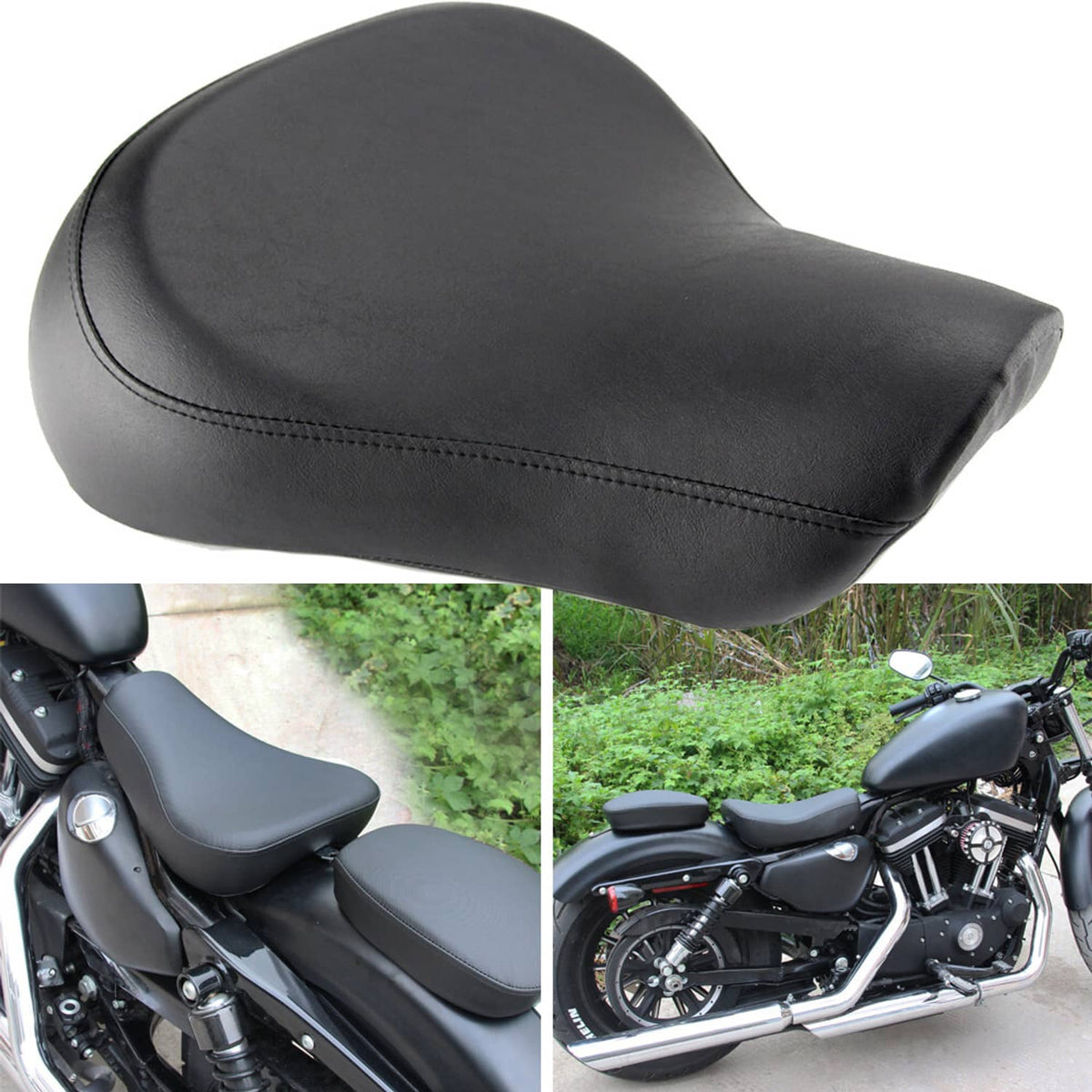 Solidspare For Harley Sportster XL 1200 883 1983-2003 New Front Driver Rider Solo Seat