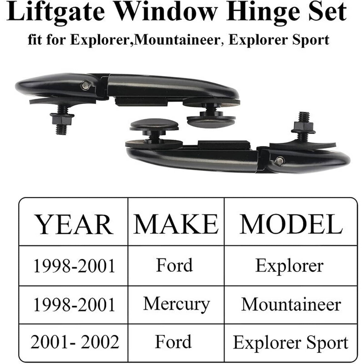 Solidspare 2Pcs Rear Back Door Tail Gate Glass Window Hatch Hinge For Ford Explorer Sport