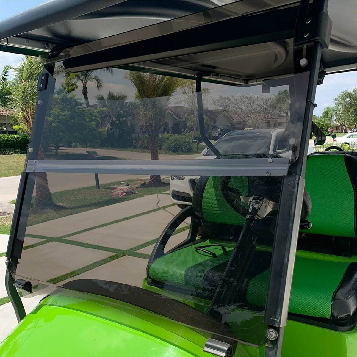 Solidspare Fold Down Windshield Tinted Windscreen For Club Car Precedent 2004-UP Golf Cart