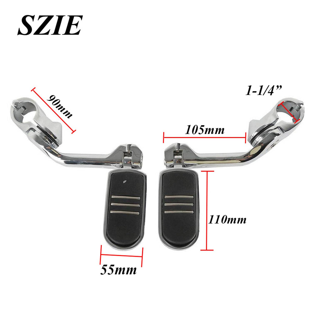 Solidspare 1.25" 1-1/4" Highway Long Foot Pegs For Harley Touring Road Street Glide 32mm