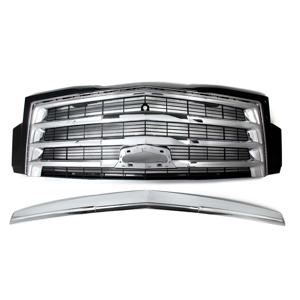 For Cadillac Escalade 2015-2020 Hood Molding Trim+Front Grille w/Sensor Hole