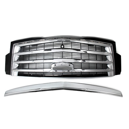 For Cadillac Escalade 2015-2020 Hood Molding Trim+Front Grille w/Sensor Hole