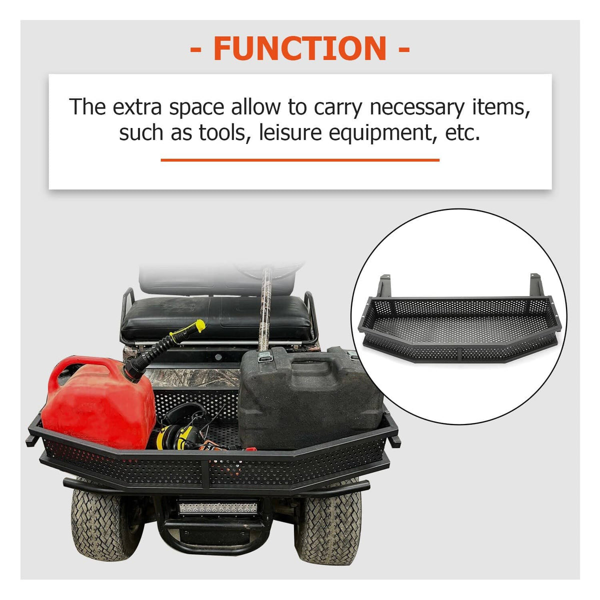 Solidspare Cargo Basket Front Outer Utility Storage Basket For Club Car DS Golf Cart