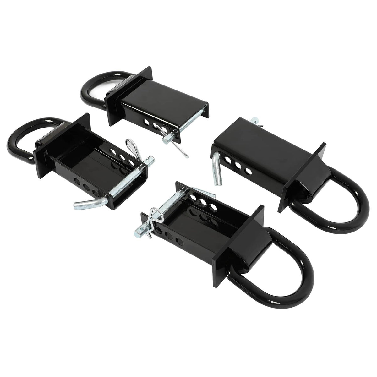Solidspare Heavy Duty 4 Pack Trailer Adjustable Stake Pocket D-Ring Zinc 2”×4" 16200LBS