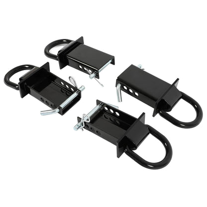Solidspare Heavy Duty 4 Pack Trailer Adjustable Stake Pocket D-Ring Zinc 2”×4" 16200LBS