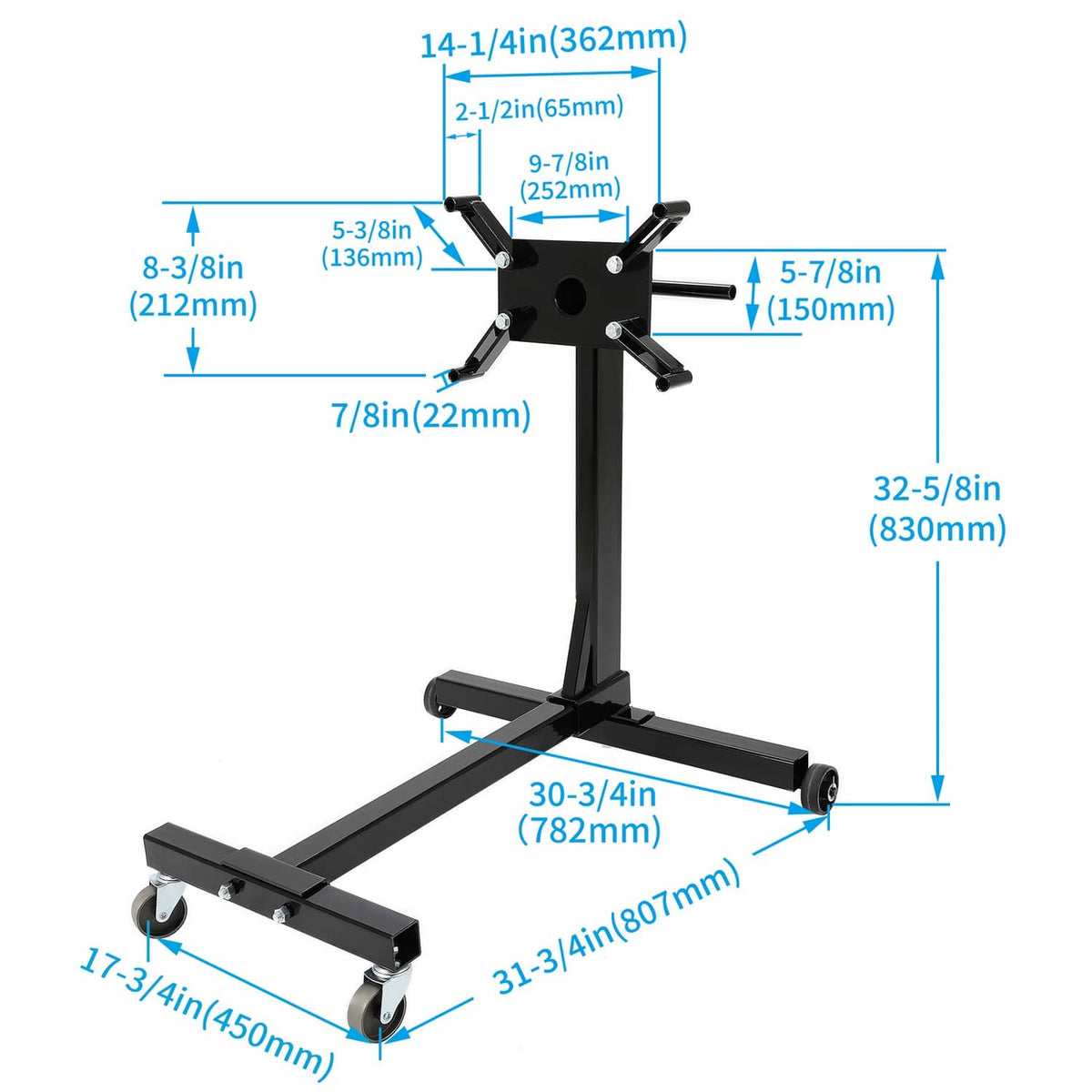 Solid Spare 1500LBS Steel Rotating Engine Stand 360 Degree Head Truck Motor Repair Hoist