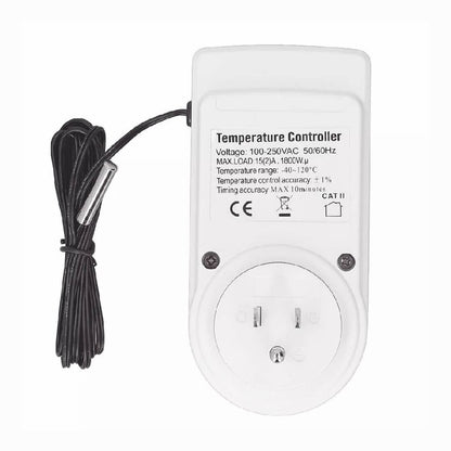 Solid Spare Temperature Controller Heating Cooling with Probe Digital Thermostat Outlet Plug