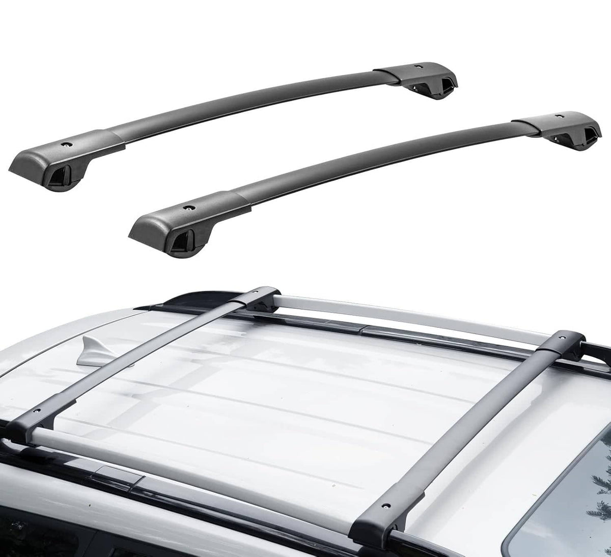 Solidspare Pair Black Aluminum Cross Bars Roof Racks Rail Fit for 2014-2024 Subaru Forester