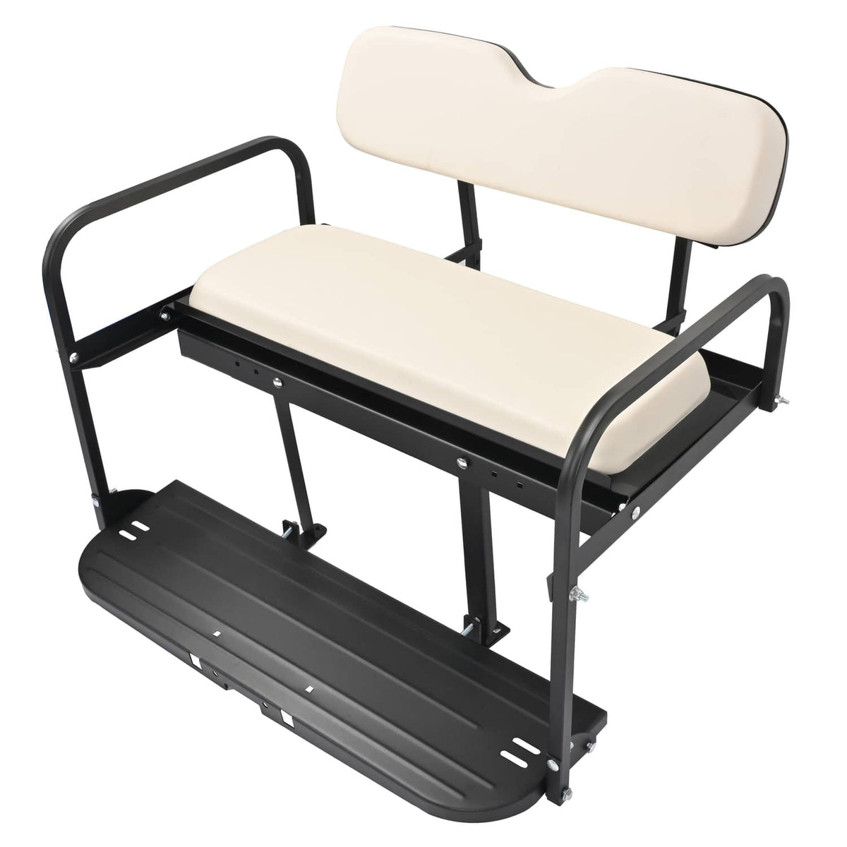 Solidspare Rear Flip Back Seat For EZGO Marathon Pre-1994 Off-White Golf Cart Folding