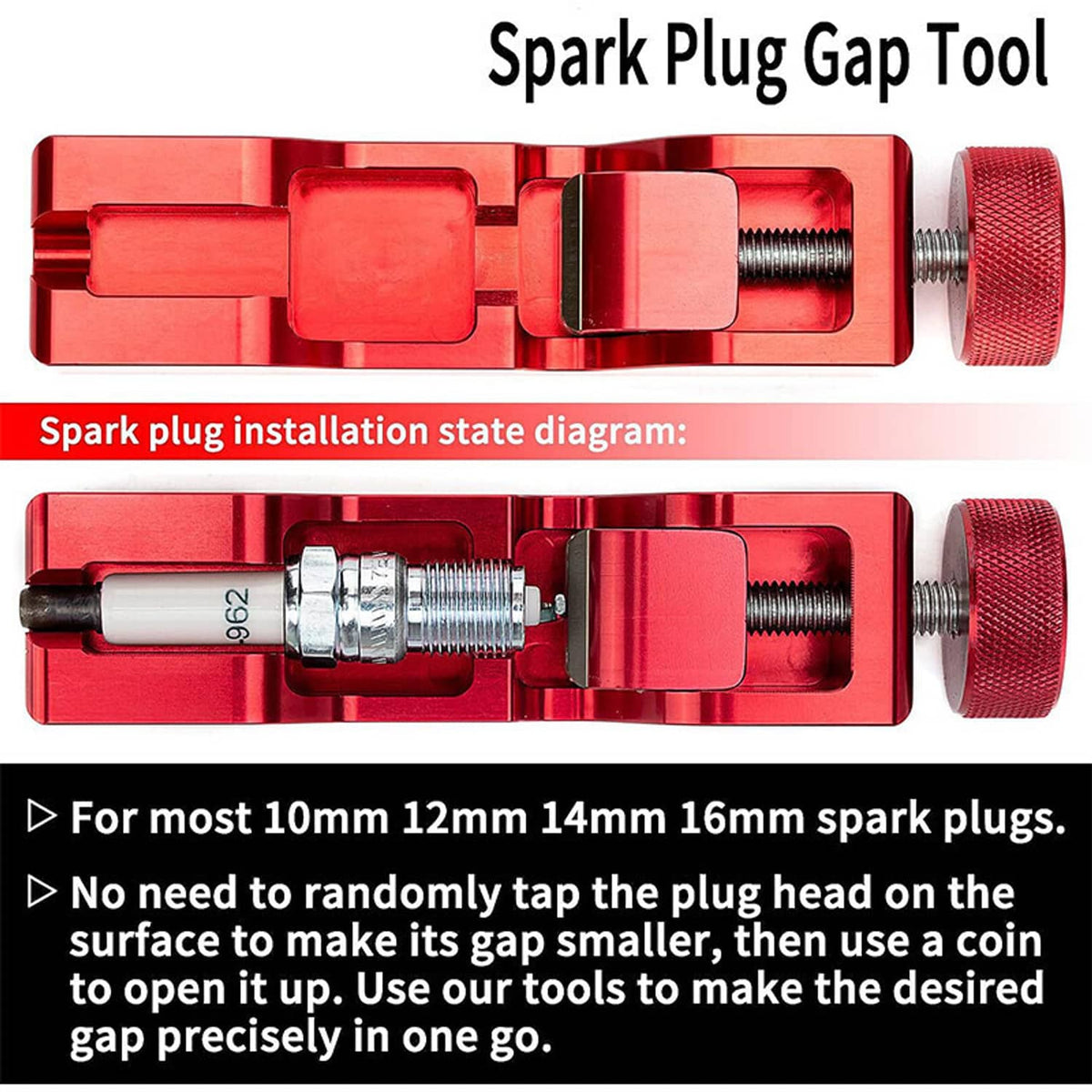 Solidspare Spark Plug Gap Tool & 32 Blades Metric Feeler Gauge Gap Filler Measuring Tools