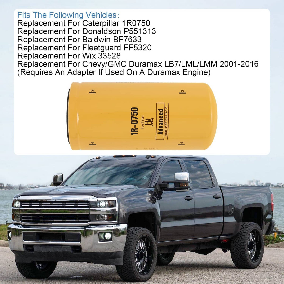 Solidspare Diesel Fuel Filter W/ Remote Mount Base 1/2" NPT For CAT 1R-0749,1R-0750 Filters