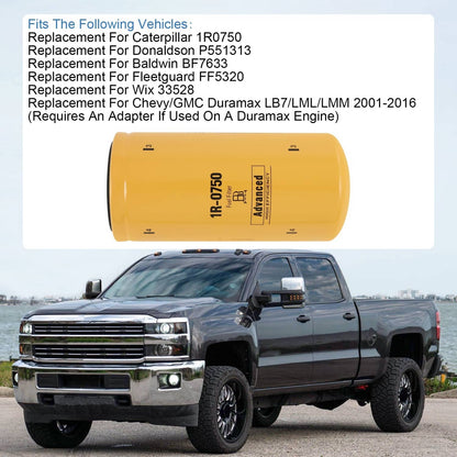 Solidspare Diesel Fuel Filter W/ Remote Mount Base 1/2" NPT For CAT 1R-0749,1R-0750 Filters