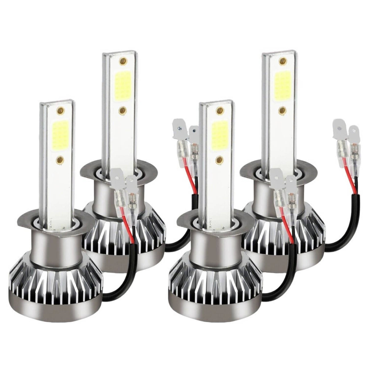 Solidspare 4Pcs H1 LED Headlight Bulbs Conversion Kit High Low Beam 6000K Xenon Super White
