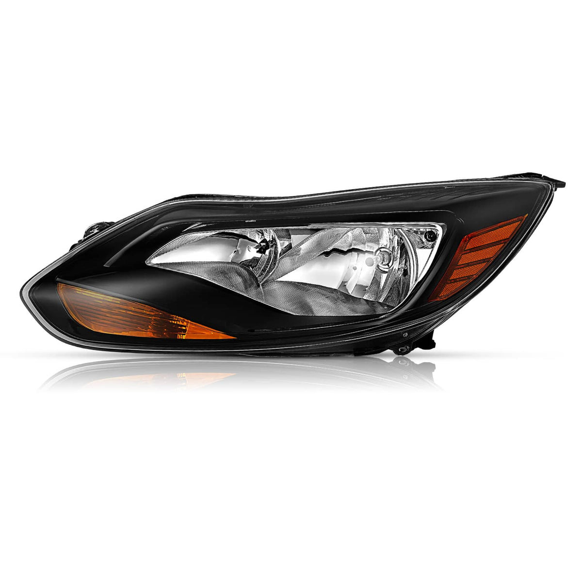 Solid Spare Black Left Driver Side Headlights Clear Lens Halogen Fits Ford Focus 2012-2014
