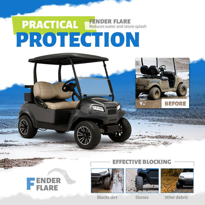 Solidspare Fender Flares Kit for 2019-up Club Car Onward Complete Set of Four Front & Rear