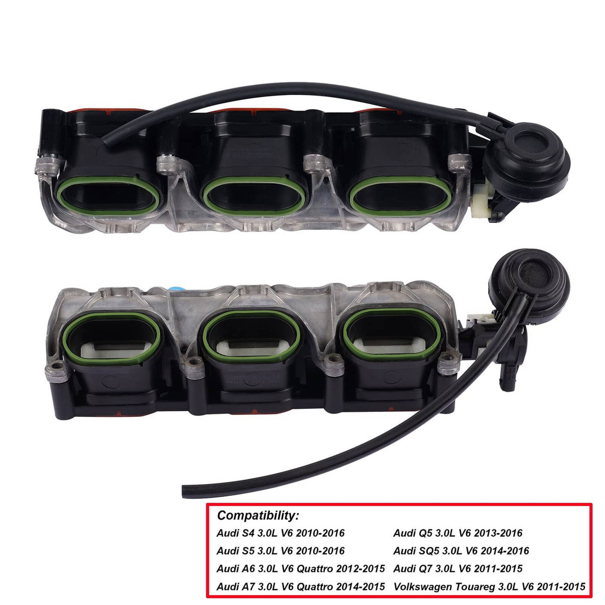 Solidspare Intake Manifold Pair L+R for Audi S4 S5 A6 A7 Q5 Q7 2010-2016 OE# 06E133109AF