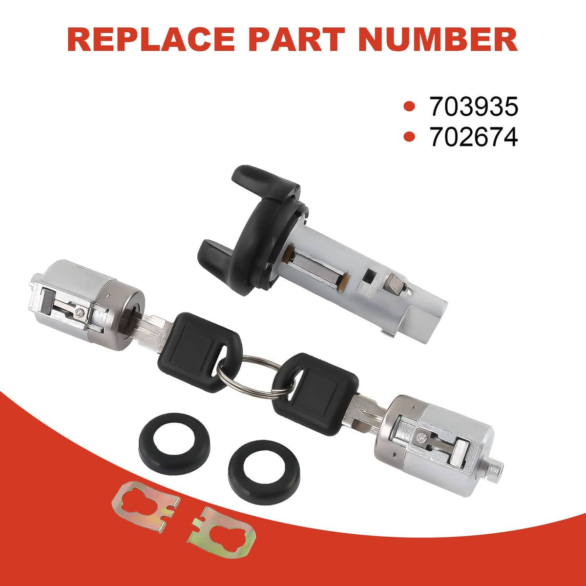 Solidspare Ignition Key Switch Cylinder & Door Lock With Set 2 Keys For Chevy GMC Pickup