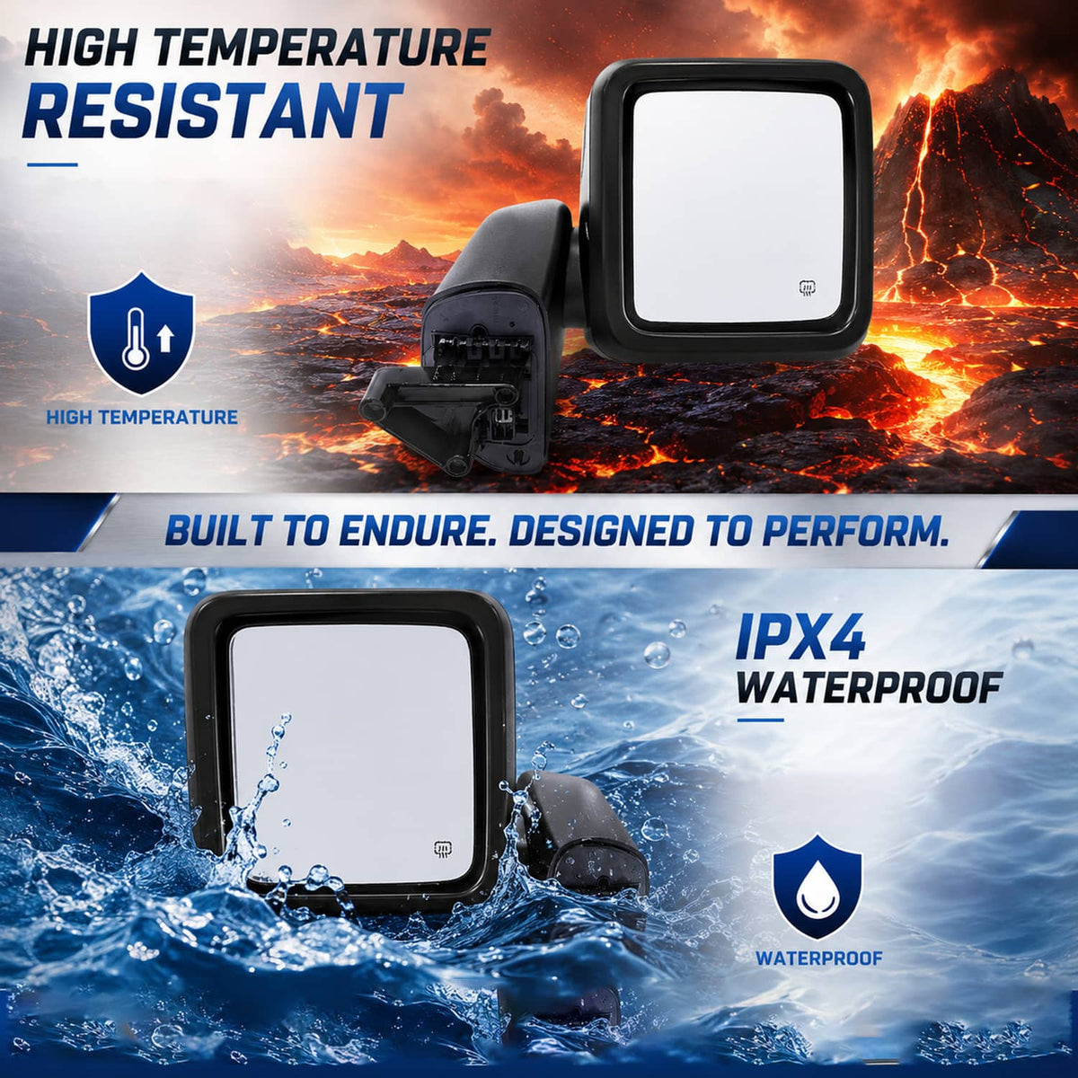Solidspare Left & Right Power Heated Mirror Set for 2018-2024 Jeep Gladiator Wrangler JL