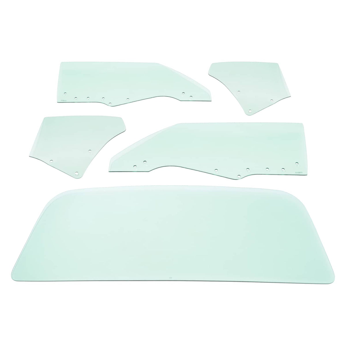 Solid Spare For Chevrolet Chevelle 1970-1972 2Door Rear & Side Door Window Glass 5PCs