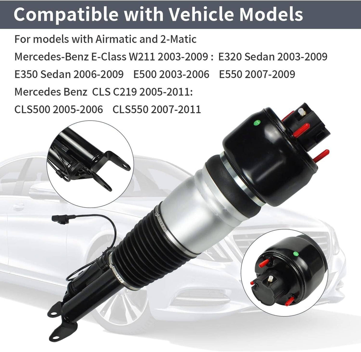 Solidspare Air Suspension Strut Front Left For Mercedes E320 E500 E550 CLS500 A2113205513