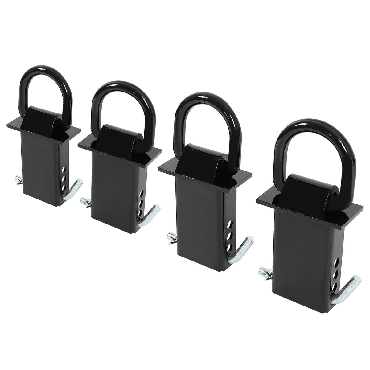 Solidspare Heavy Duty 4 Pack Trailer Adjustable Stake Pocket D-Ring Zinc 2”×4" 16200LBS