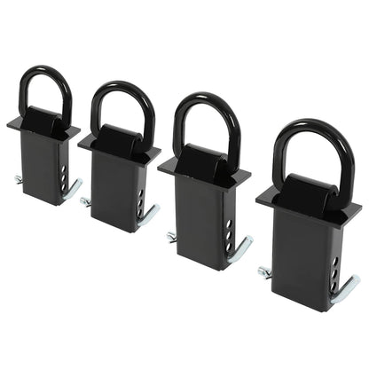 Solidspare Heavy Duty 4 Pack Trailer Adjustable Stake Pocket D-Ring Zinc 2”×4" 16200LBS
