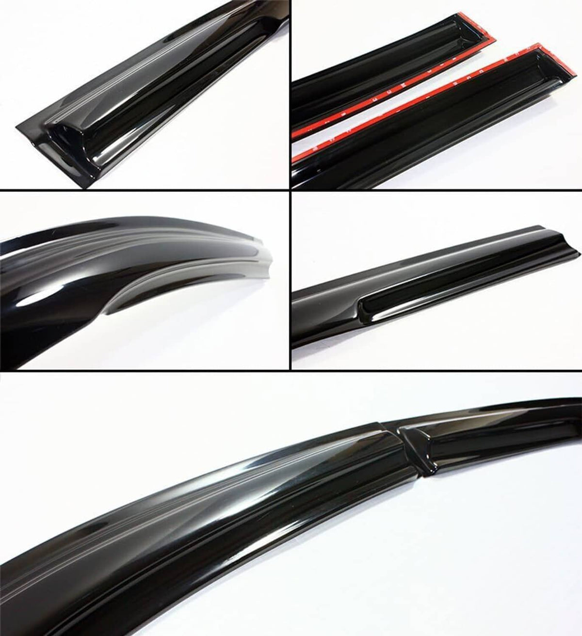 Solidspare Window Visor Rain Guard Vent For Honda Accord 2008-2012 Wavy Mugen Style Tinted