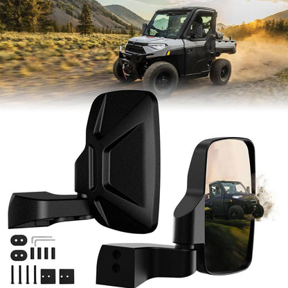 Solidspare UTV Rear View Side Mirrors Door Mounted For Polaris Ranger 1000 XP Crew 18-25
