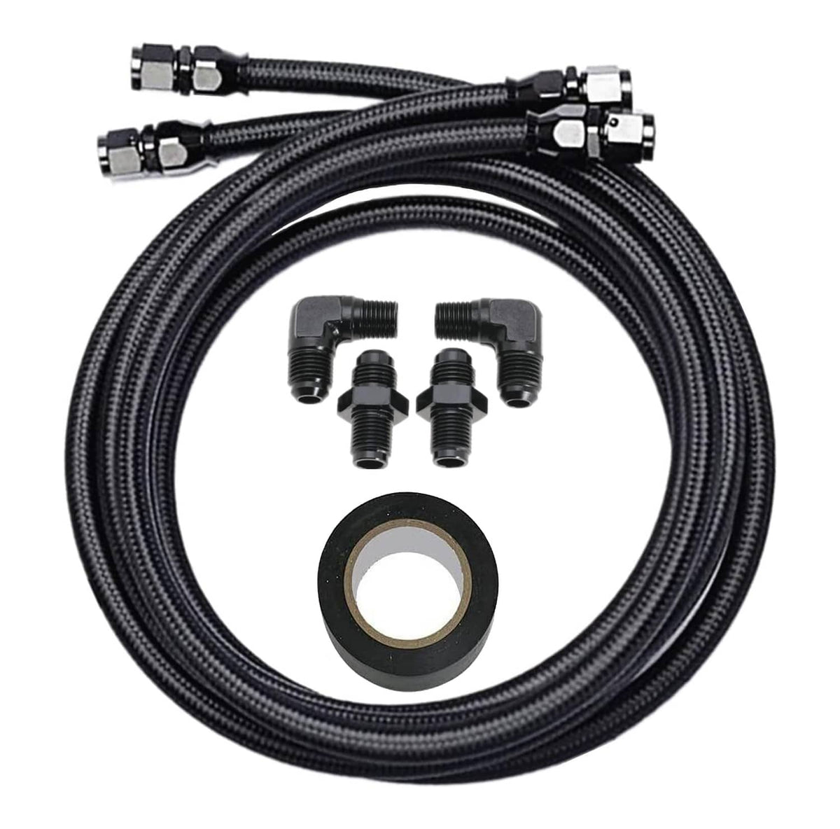 Solidspare For GM 4L60E 4L65E TH350 TH400 Automatic Transmission Cooler 6AN Hose Line Kit