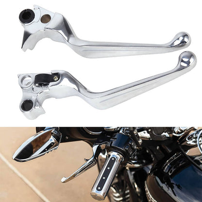 Solidspare Chrome Wide Hand Levers for Harley Sportster Softail Dyna Street Glide Road King