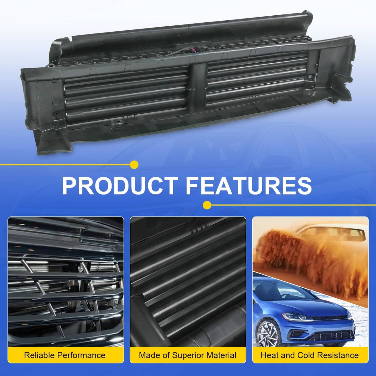 Solidspare Active Grille Shutter w/ Motor Assy Fits Volkswagen Jetta 2019-2021 with Motor