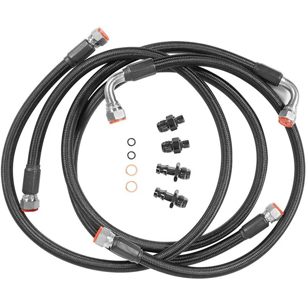 Solidspare Black Transmission Cooler Hose Line Set for Dodge Ram 2500/3500 5.9L 48RE 03-07