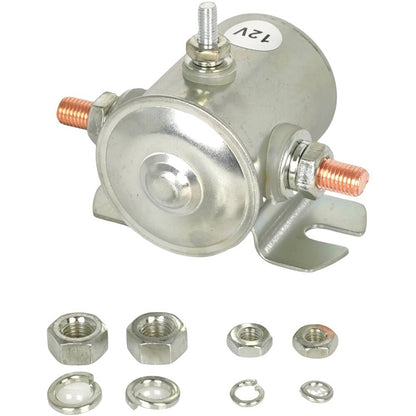 Solid Spare 12V 200A 3-Terminal Heavy Duty Continuous Solenoid Relay for Golf Carts Marine